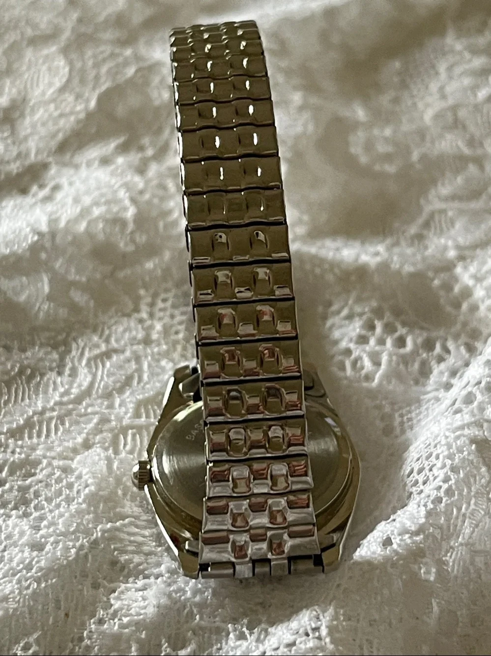 Silver Stainless Steel Watch with Blue Dial